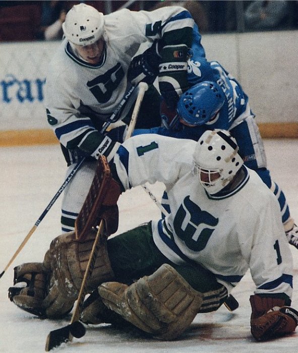 Mike Liut and Ulf Samuelsson