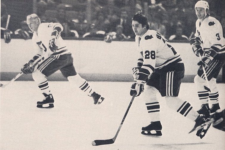 Pat Boutette, Gordie Howe, and Al Sims