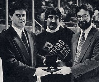 Brad Shaw receives the February 1990 Player of the Month Award
