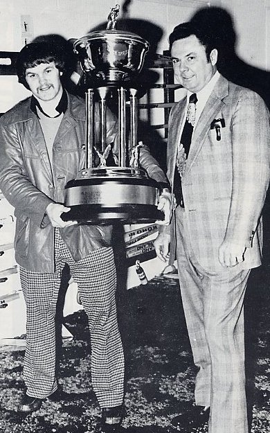 Rick Ley accepts the 1975 Irish Spring Three Star Award