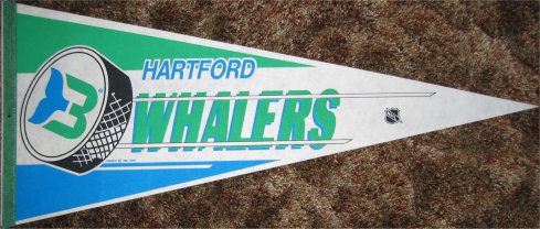 VINTAGE NEW ENGLAND WHALERS PENNANT - BANNER - HARTFORD CONNECTICUT