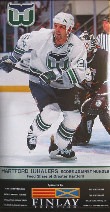 Hartford Whalers 1995 - 1996 road Game Worn Jersey